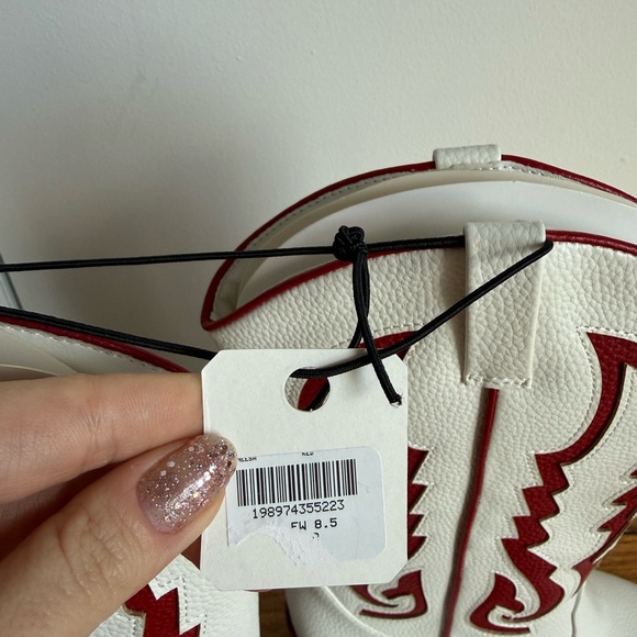 Altar'd State White and Red Heeled Boots - Picture 3 of 6